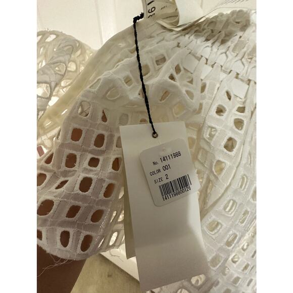 Sacai square lace white woven eyelet fit flare skirt size 2 NEW $1200 - Picture 8 of 9